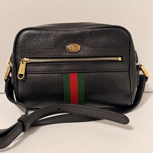 Authentic Gucci Ophidia Mini Crossbody Bag – Black Leather